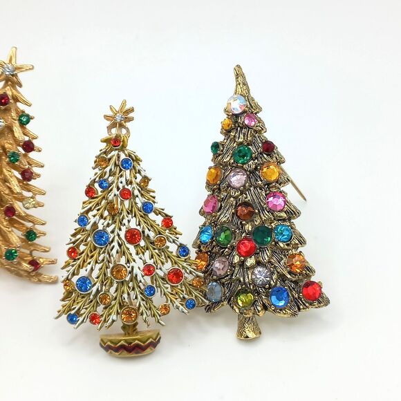 Vintage Christmas Tree Brooches LOT 2 ART Arthur Pepper - Picture 3 of 11